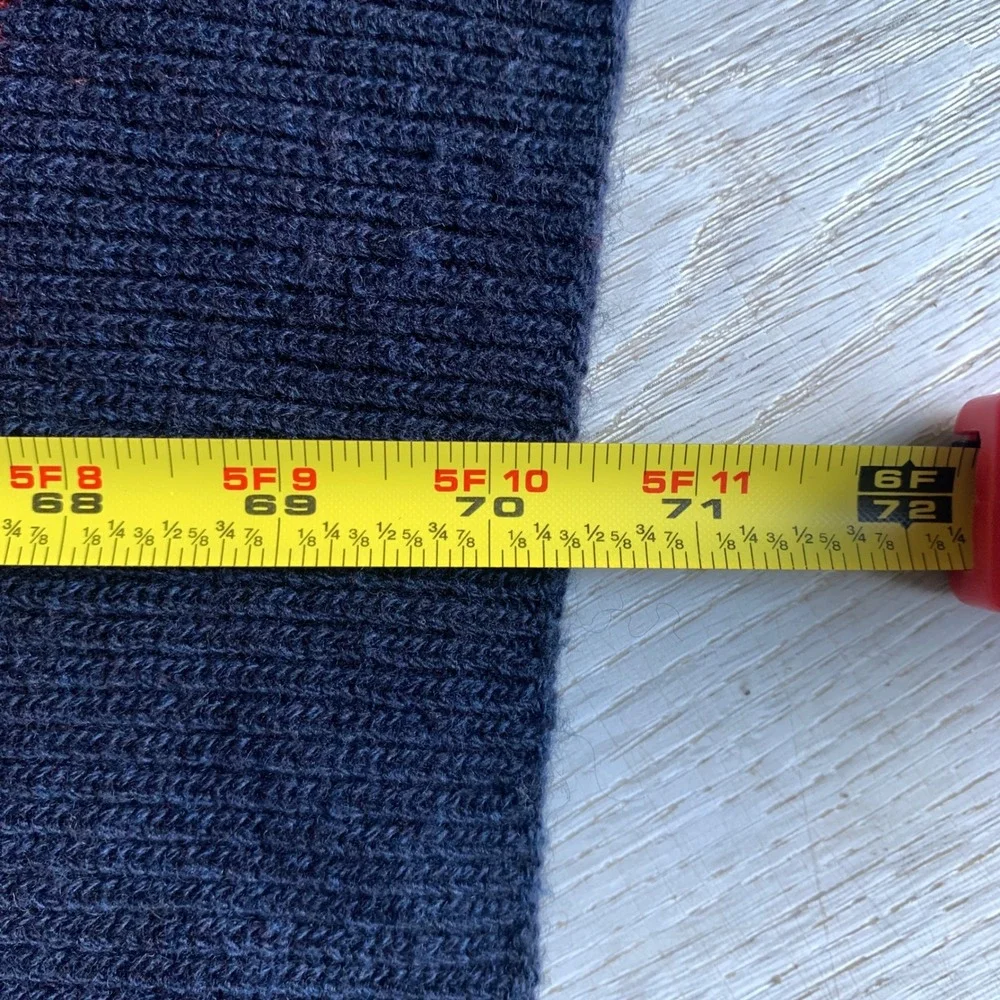 Vintage Abercrombie & Fitch Red and‎ Navy Blue Striped Wool Scar